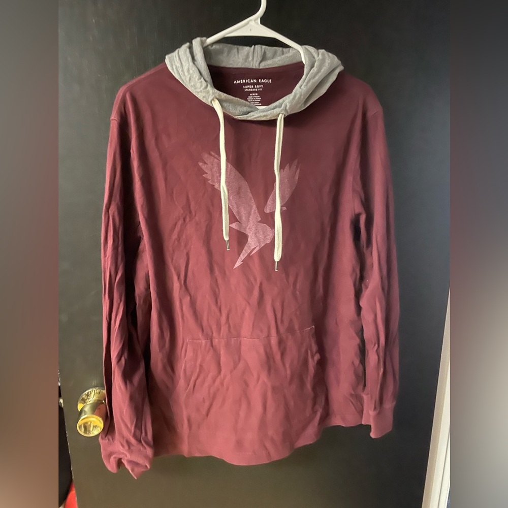 Vintage American eagle hooded long sleeve shirt